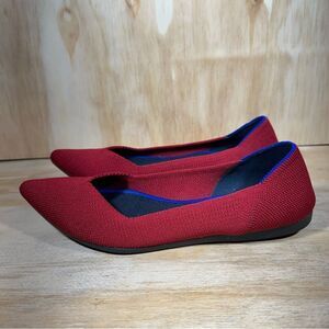 Rothy’s The Point Red Knit Shoes Women’s Size 6